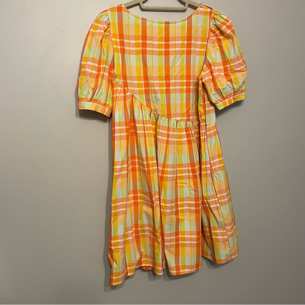 URBAN OUTFITTERS Plaid Asymmetrical Babydoll Carousel Dress - Picture 4 of 11